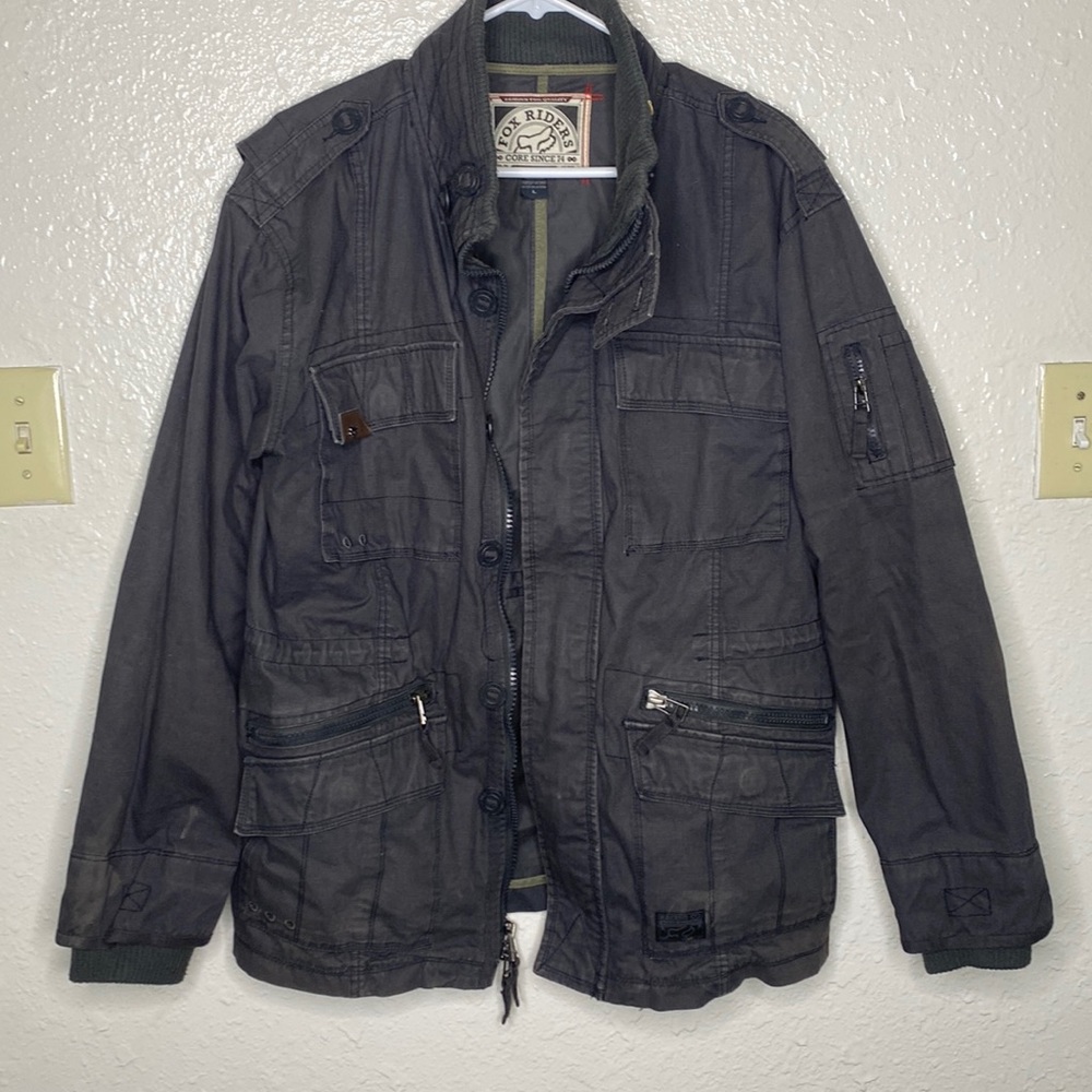 Fox Riders Mens Bomber Jacket- Dark Grey